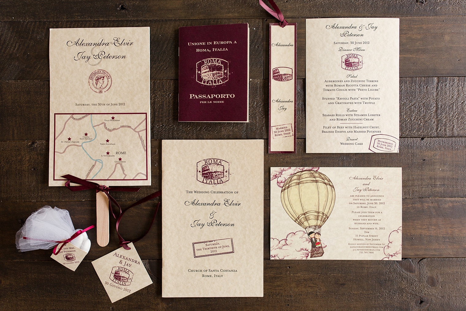 Rome Destination Wedding Custom Invitations and Stationery