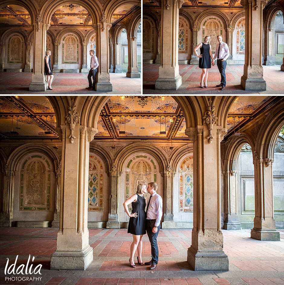 bethesda terrace engagement photo