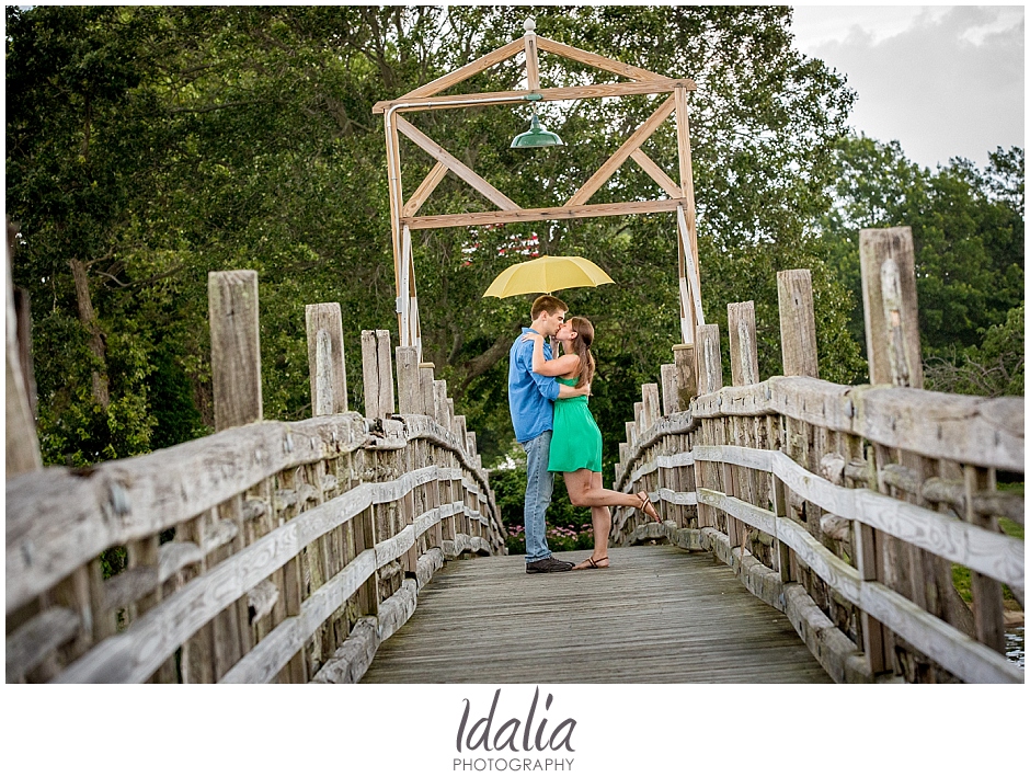 rainy day engagement picture