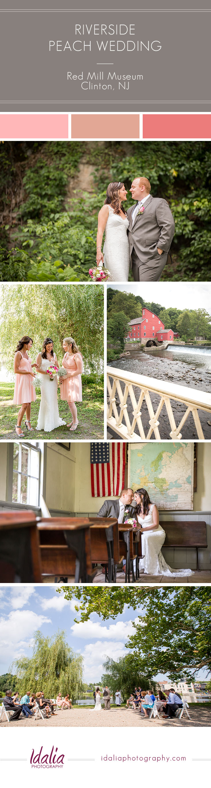 Riverside Peach Wedding | Red Mill Museum Wedding 