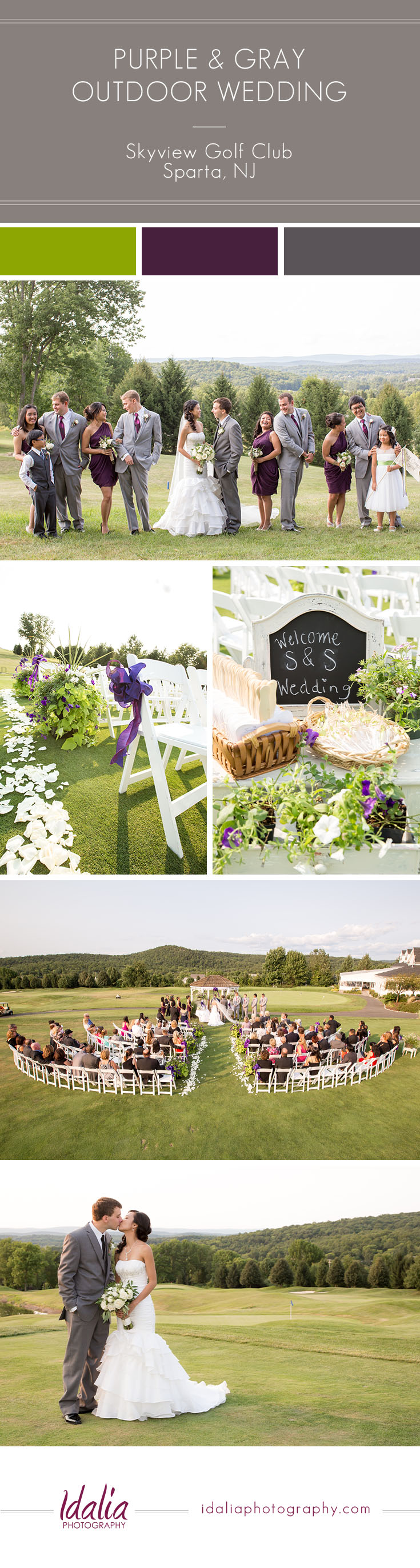 Plum and Gray Outdoor Wedding | Skyview Golf Club