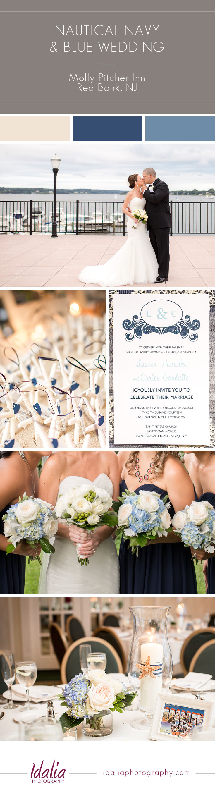 Nautical Navy & Blue NJ Wedding | Molly Pitcher Inn