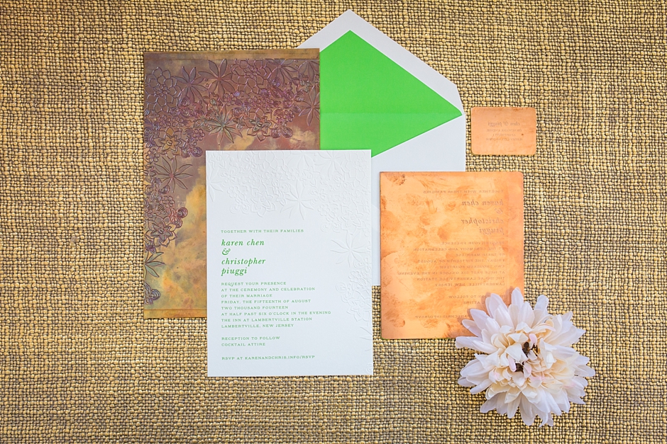 letterpress invitation | green wedding