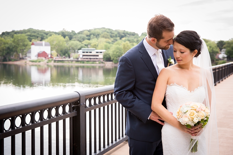 New Hope Lambertville Bridge Bride and Groom