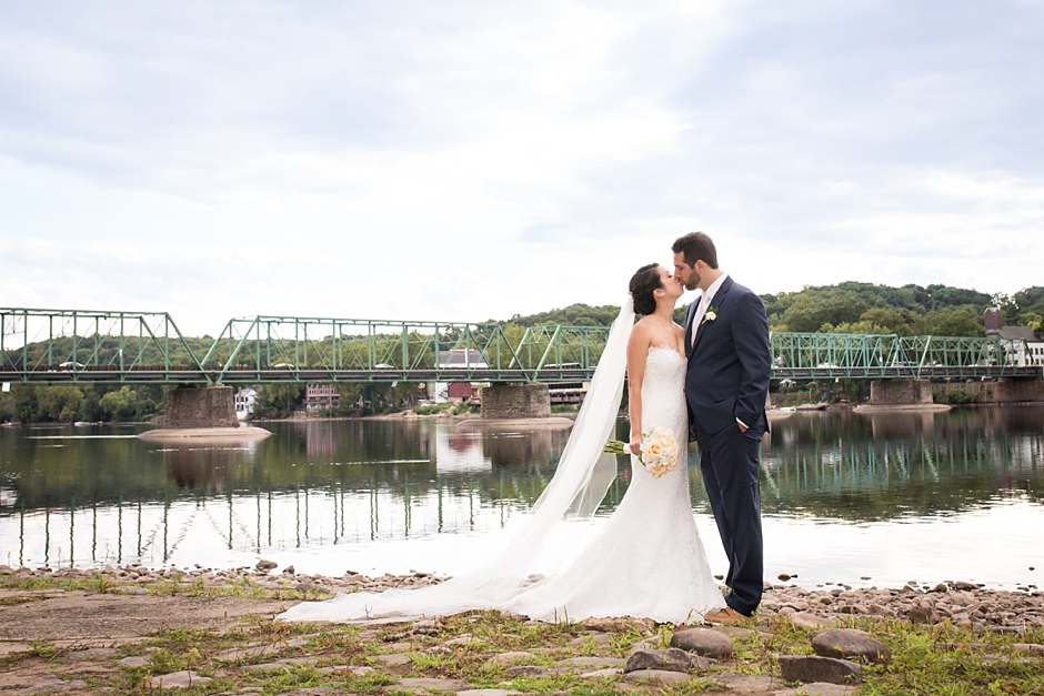 Delaware River Wedding Bride and Groom