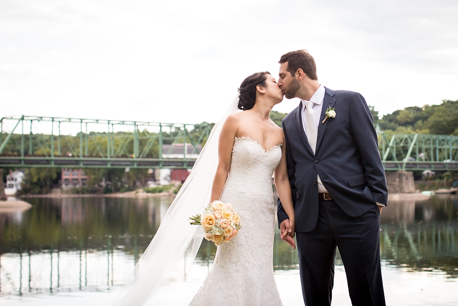 Delaware River Wedding Bride and Groom