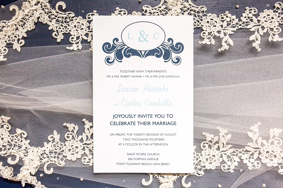 navy blue wedding invitation