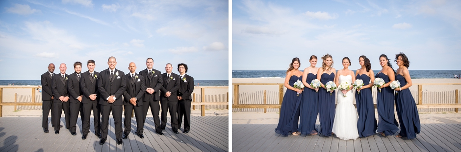 Bridal party photos at the beach