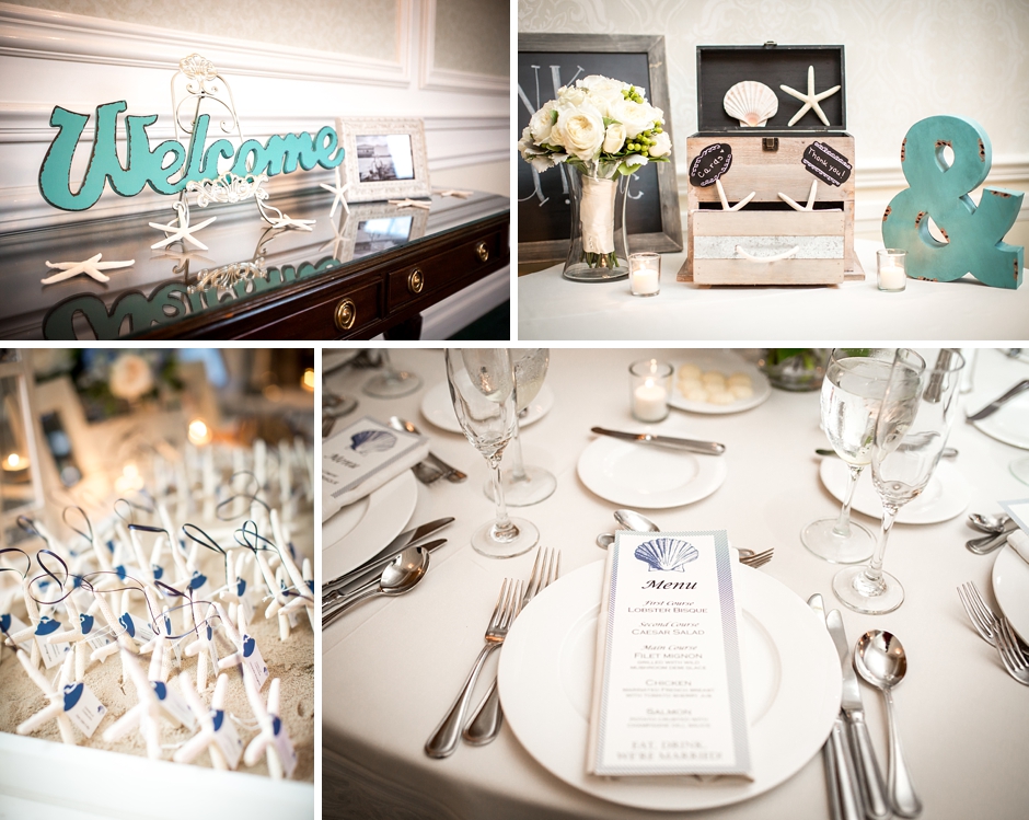 Turquoise and Navy beach themed wedding