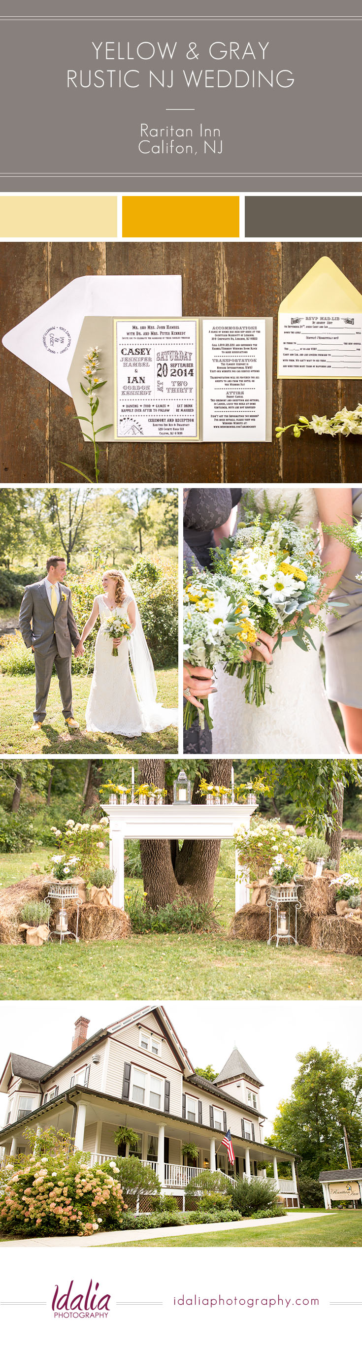 Yellow and Gray Rustic NJ Wedding | Raritan Inn | Califon, NJ