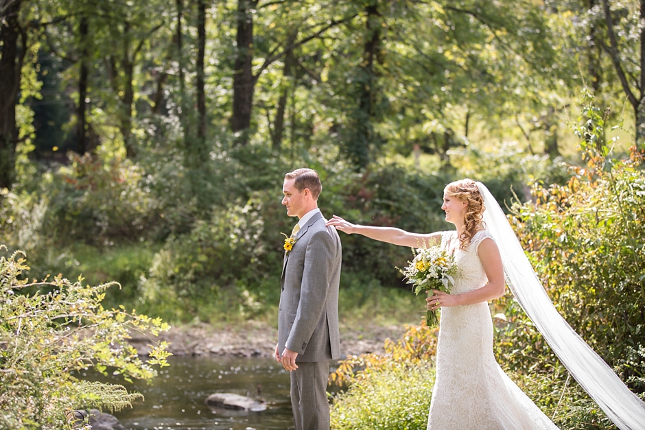 First look wedding photo at Raritan Inn Wedding