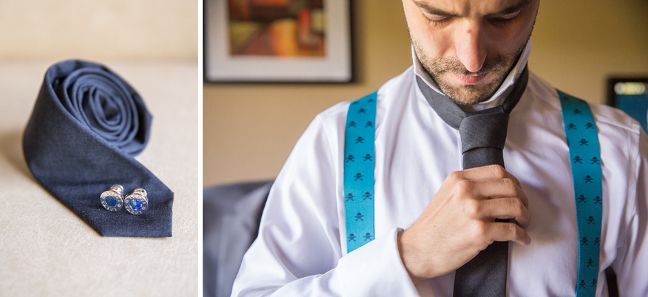 Rustic Red Mill Museum Wedding Groom and tie photo