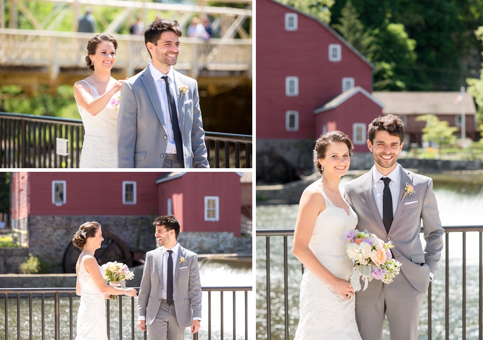 Rustic Red Mill Museum Wedding cute first look photos