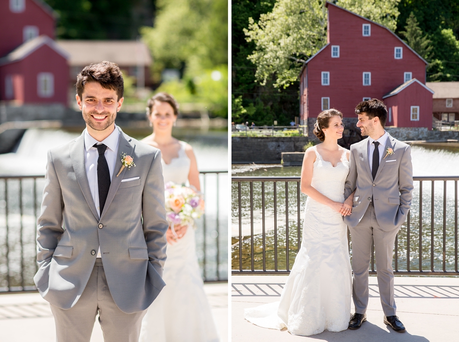 Rustic Red Mill Museum Wedding happy bride and groom 