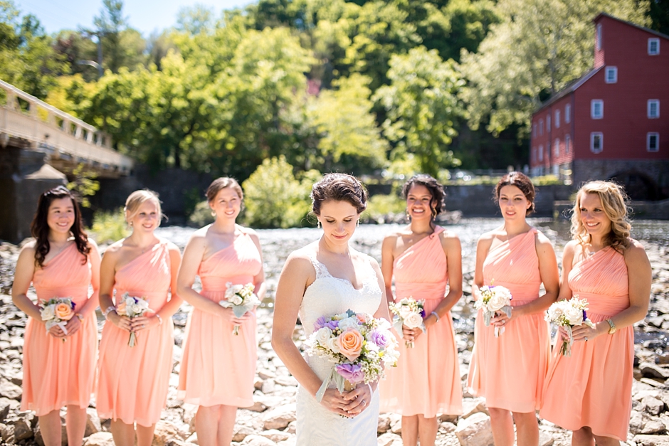 Peach bridesmaids dresses photo