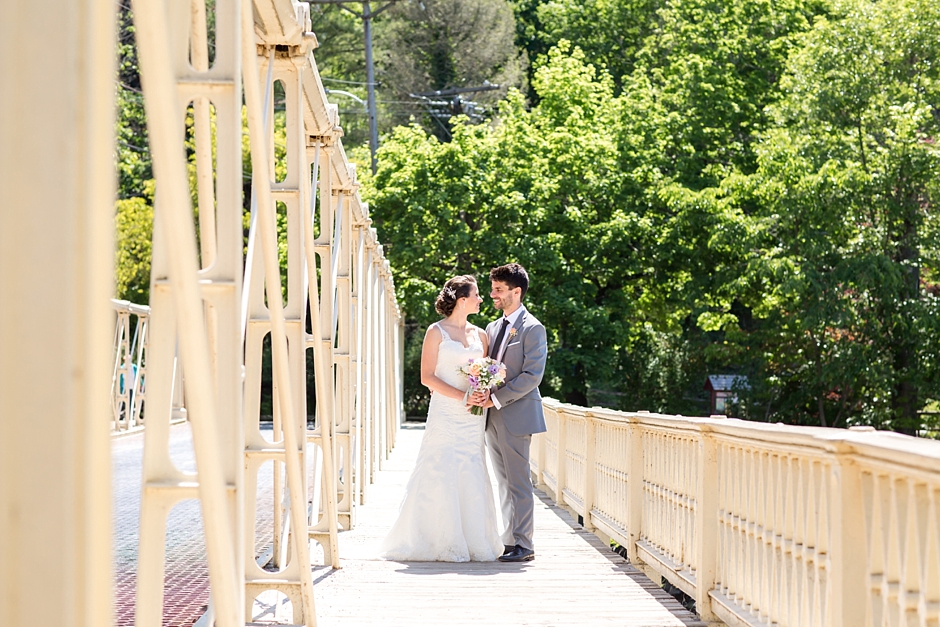 Bride and Groom on Clinton bridge