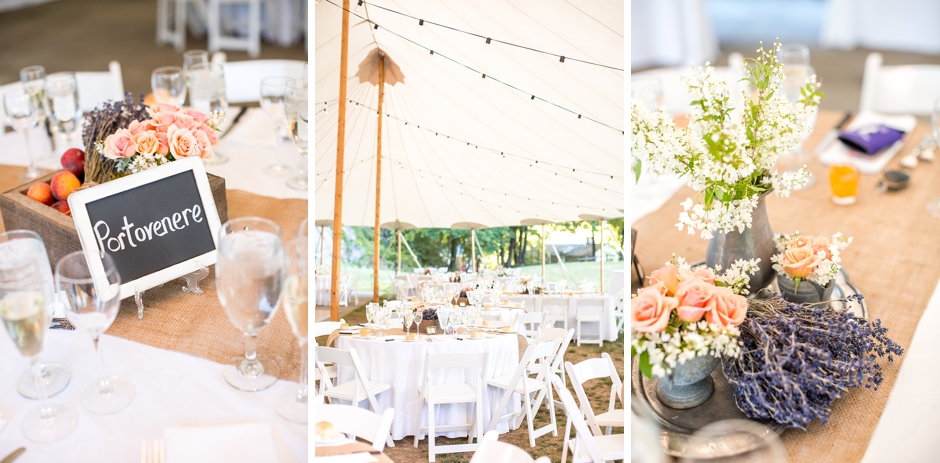 Rustic reception details