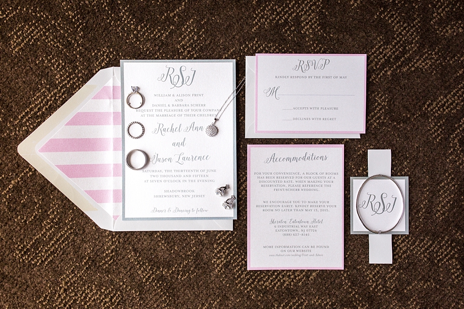 Shadowbrook Wedding pink invitation photo