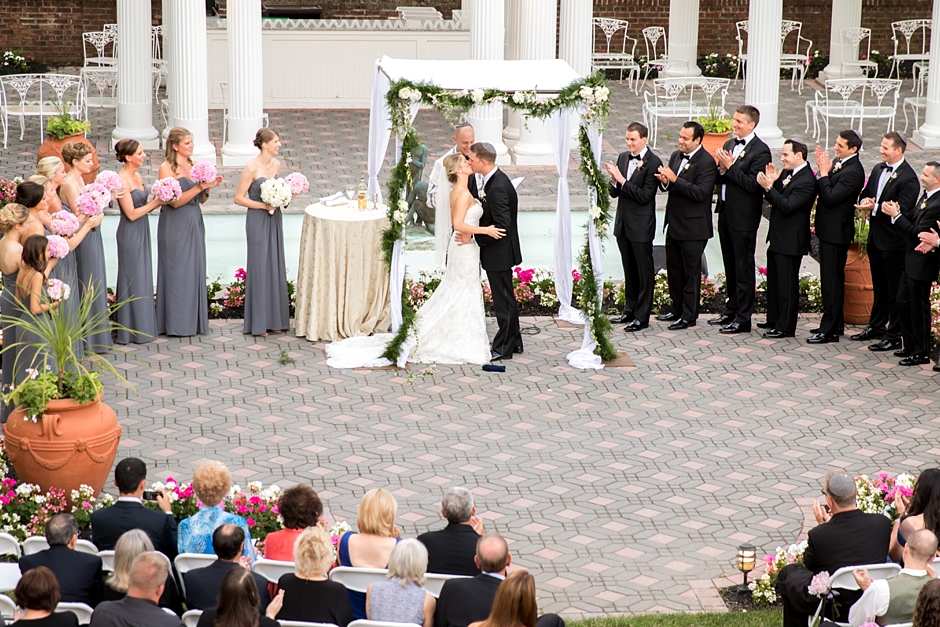 Shrewsbury NJ Shadowbrook Wedding bride and groom kiss photo