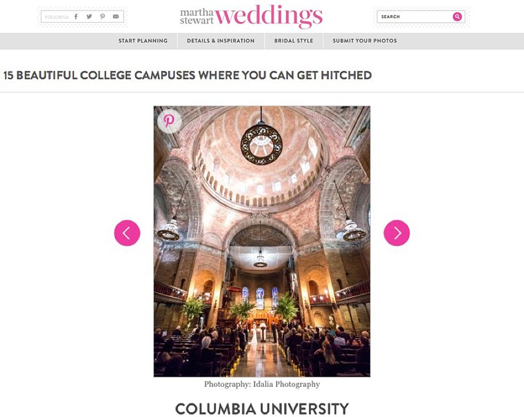 Columbia University Wedding at St. Paul's Chapel by Idalia Photography