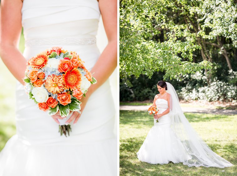 Orange and blue bouquet