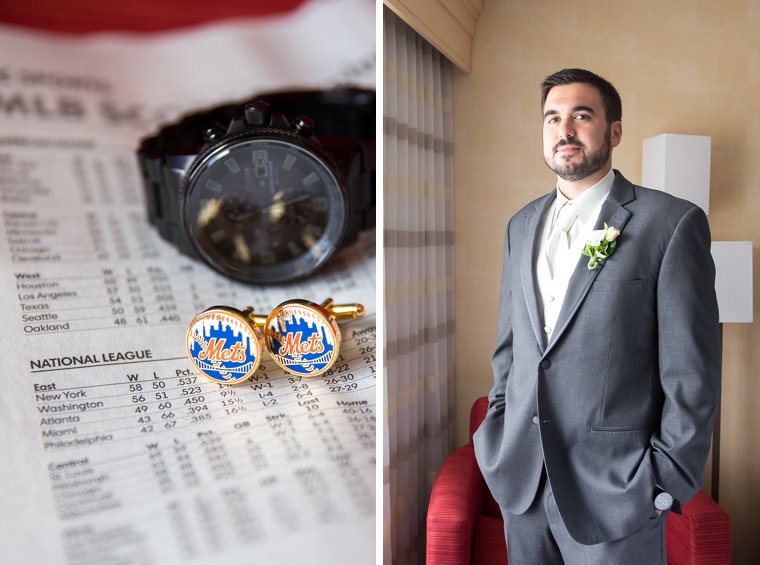 Lake Mohawk Country Club Wedding Mets cufflinks photo
