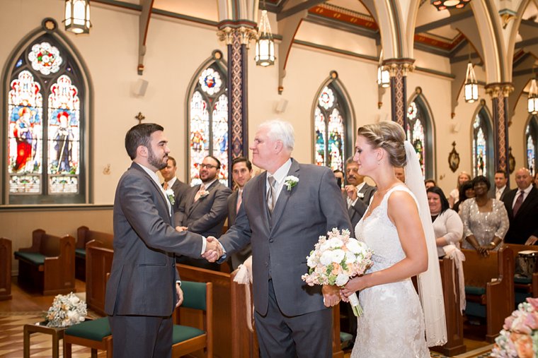 Church of the Assumption father giving away the bride photo