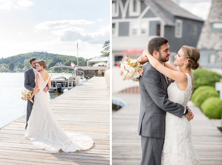 Lake Mohawk Country Club Wedding romantic portraits of bride and groom