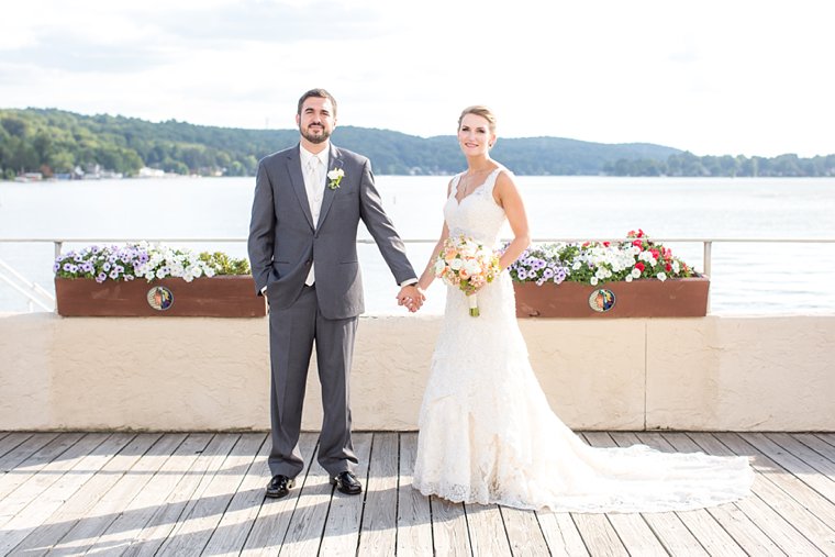 Lake Mohawk Country Club Wedding outdoor photo of bride and groom