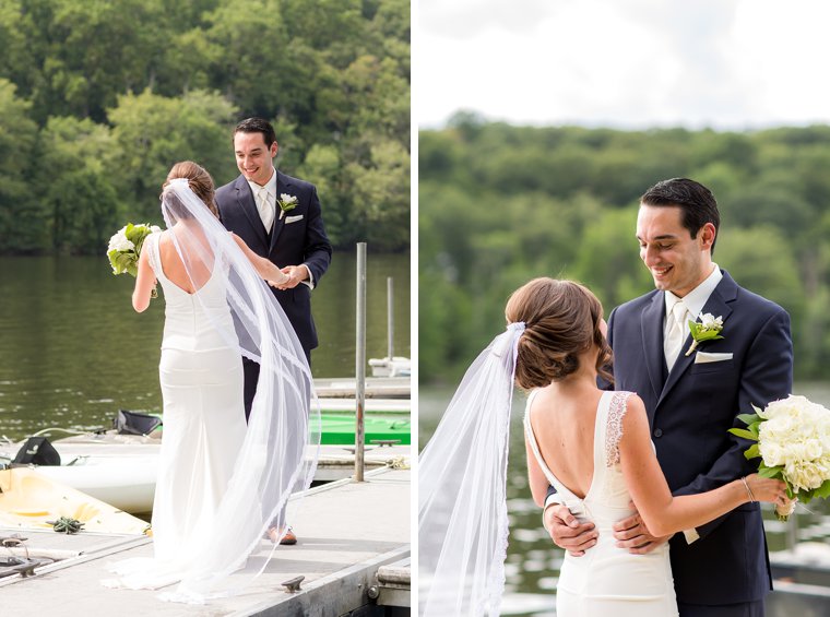Lake Valhalla Club Wedding photos bride and groom first look