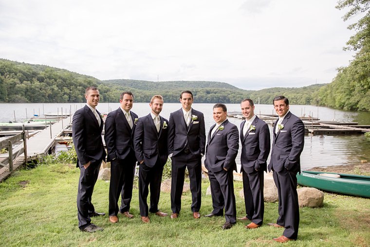 Lake Valhalla Club Wedding photos Groomsmen in navy blue suits
