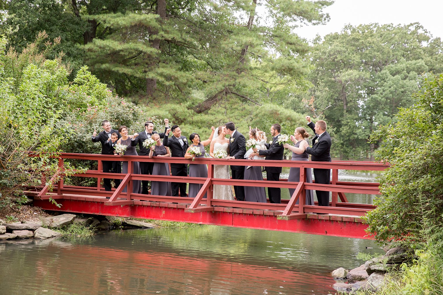 bridal party at knight park collingswood nj