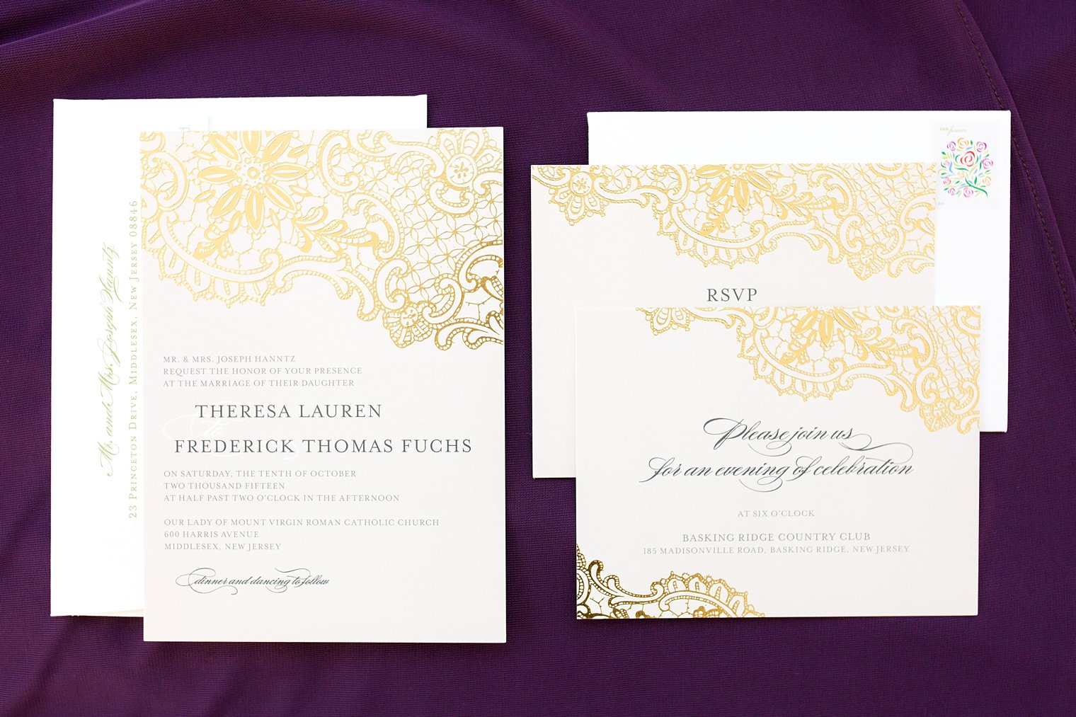 Basking Ridge Country Club Fall Wedding Invitation