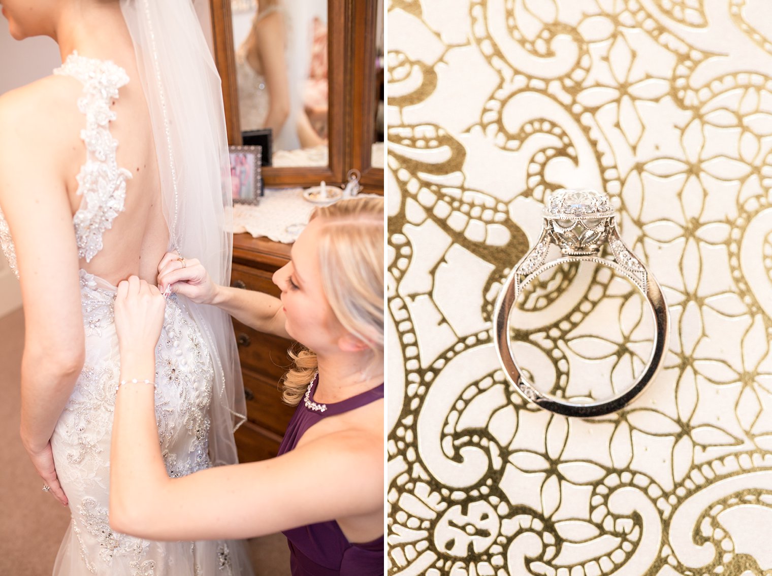 Basking Ridge Country Club bride getting ready