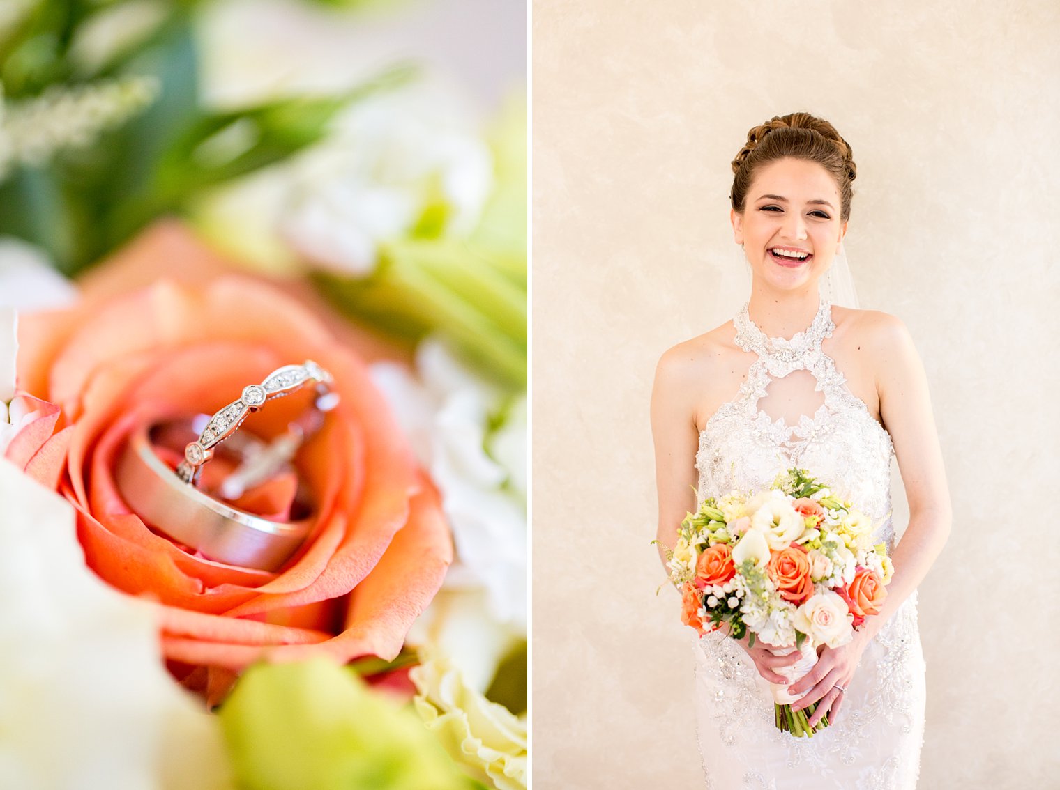 Basking Ridge Country Club orange and ivory wedding colors