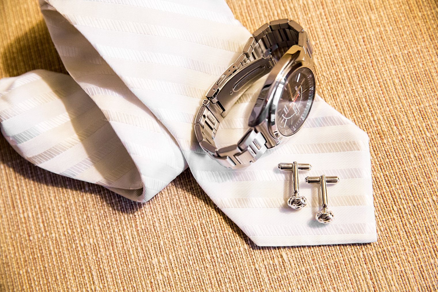 Basking Ridge Country Club groom cuff links and watch