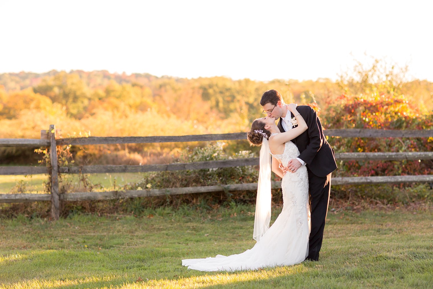 Basking Ridge Country Club elegant bride and groom