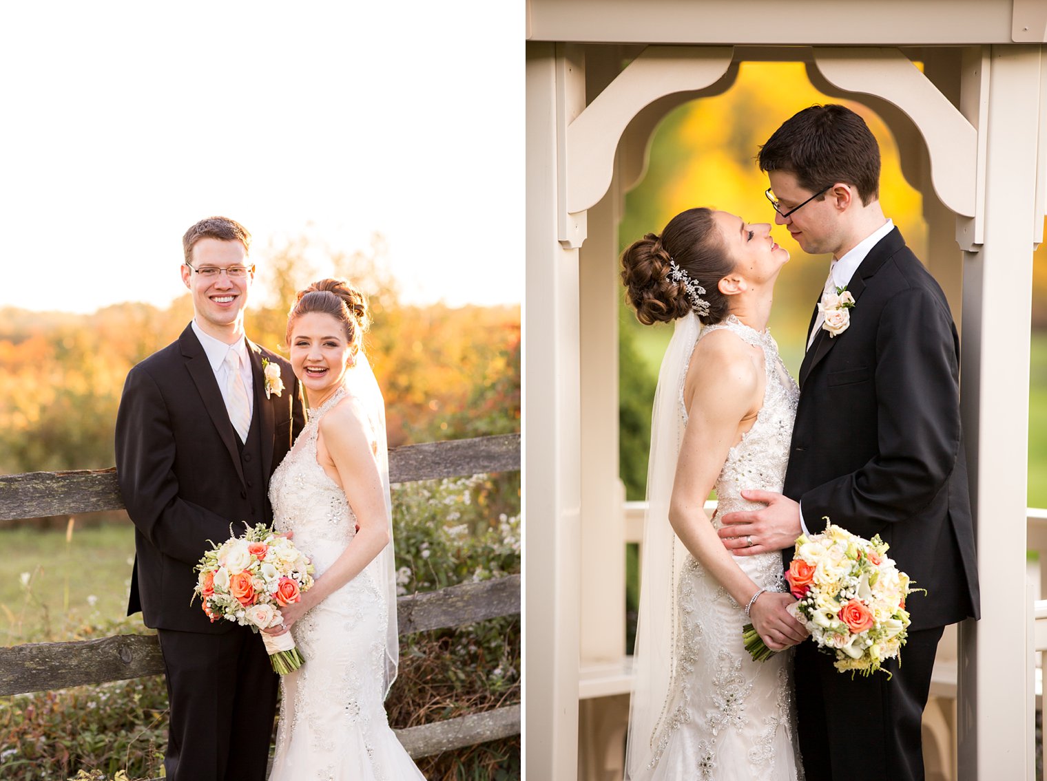 Basking Ridge Country Club bride and groom in gazebo