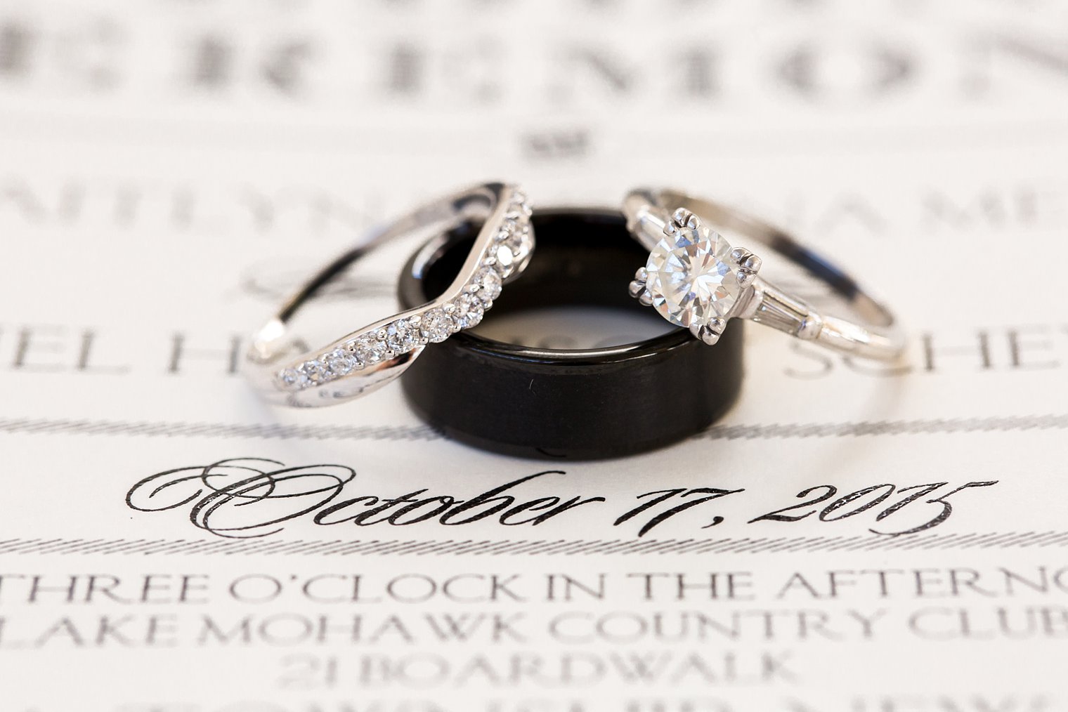 Lake Mohawk Country Club Wedding rings