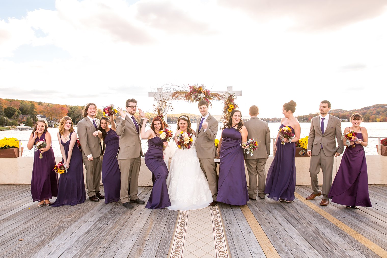 Lake Mohawk Country Club Wedding fun bridal party photo