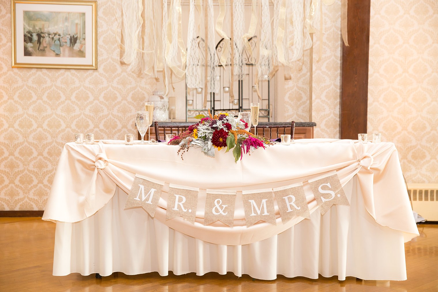 Lake Mohawk Country Club Wedding sweetheart table