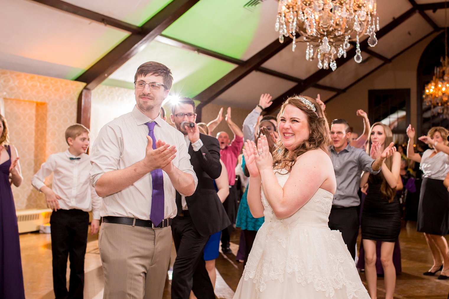 Lake Mohawk Country Club Wedding orange uplighting