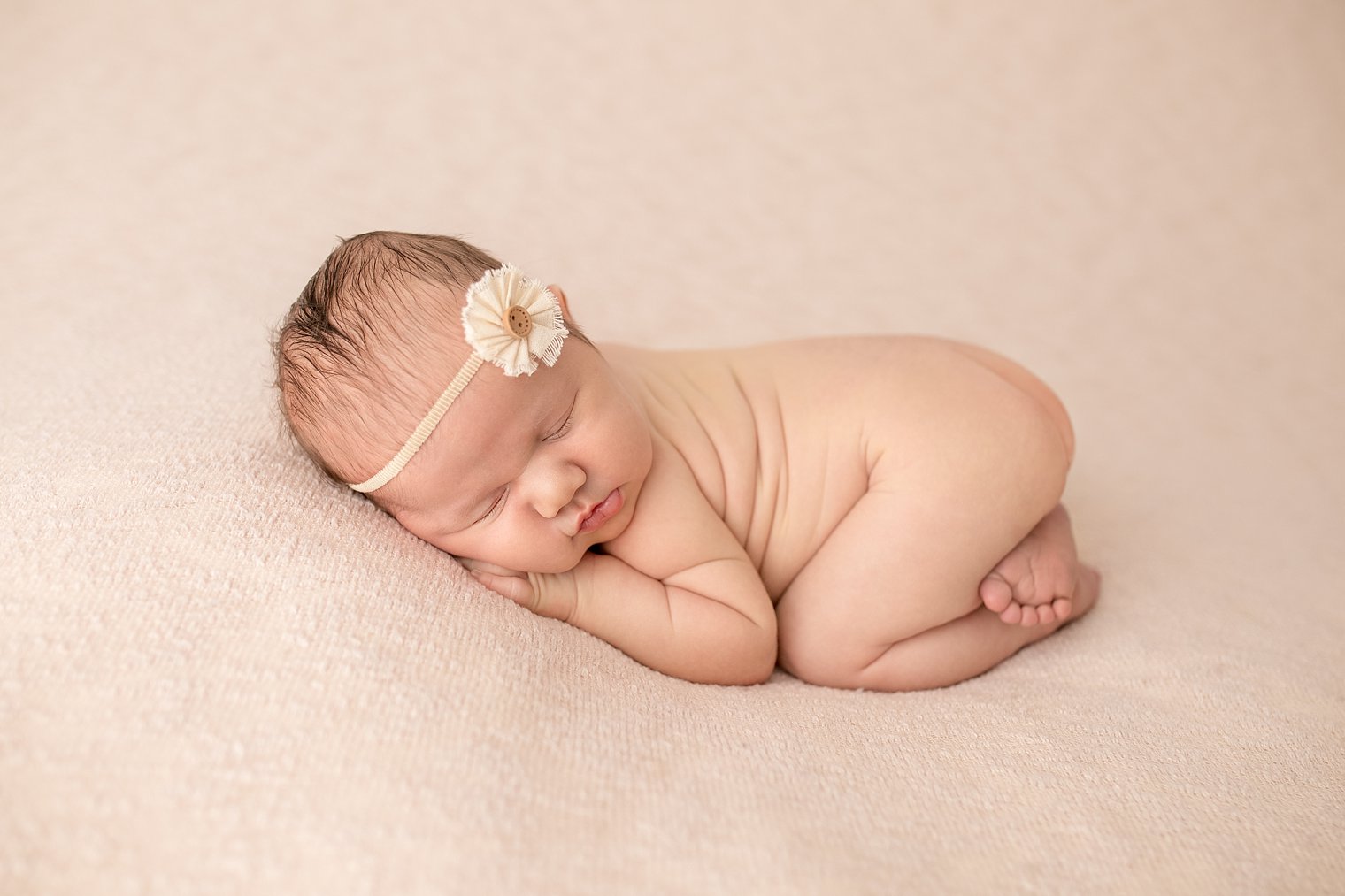 Newborn on Roses and Ruffles Backdrop