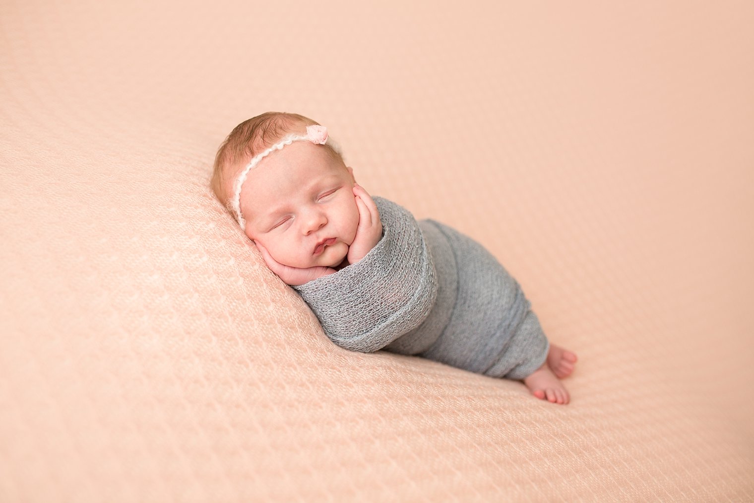 Princeton NJ Newborn Photographer newborn girl in blue wrap