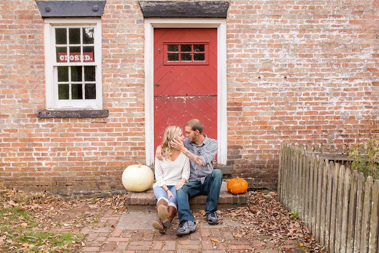 Central NJ Engagement Photographer fall engagement photo at Allaire state park