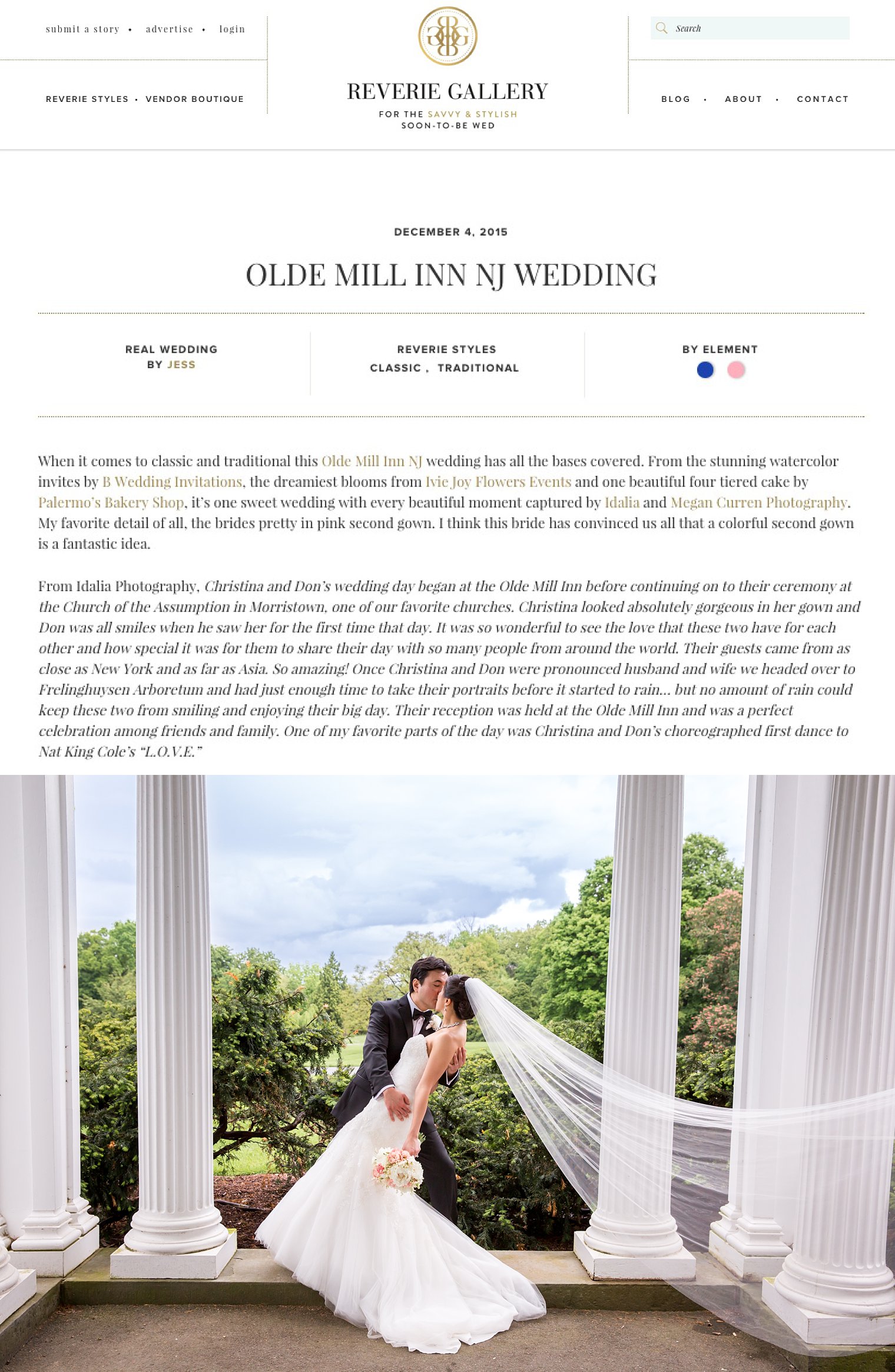 Olde Mill Inn NJ Wedding Published 