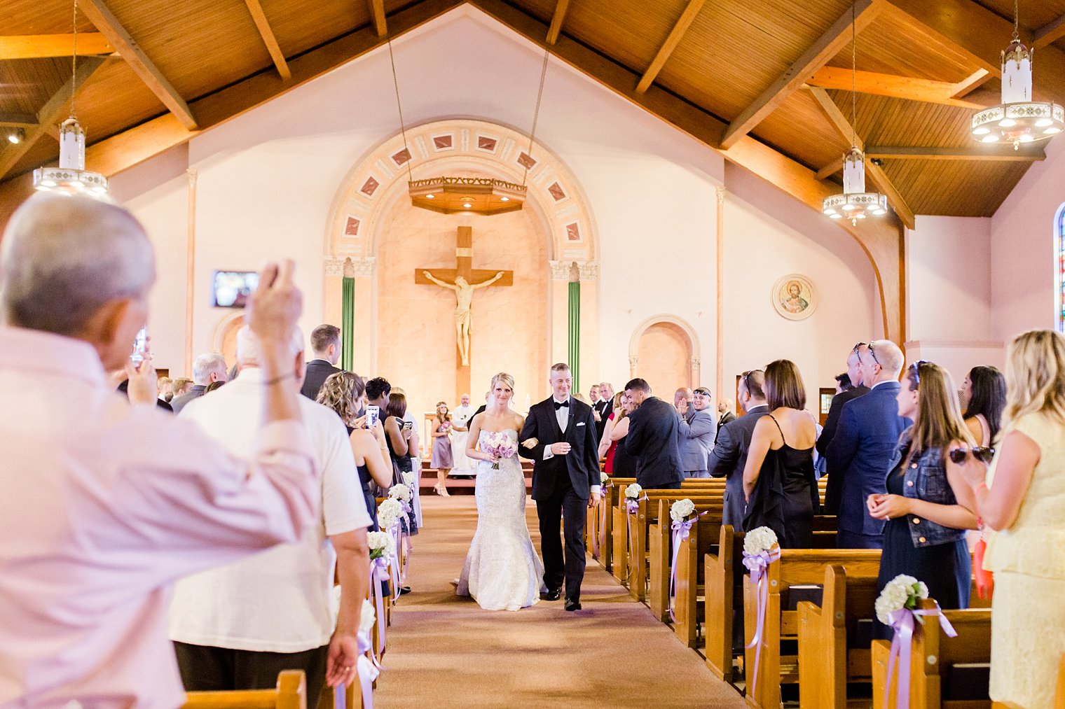 St. James Church bride and groom recessional