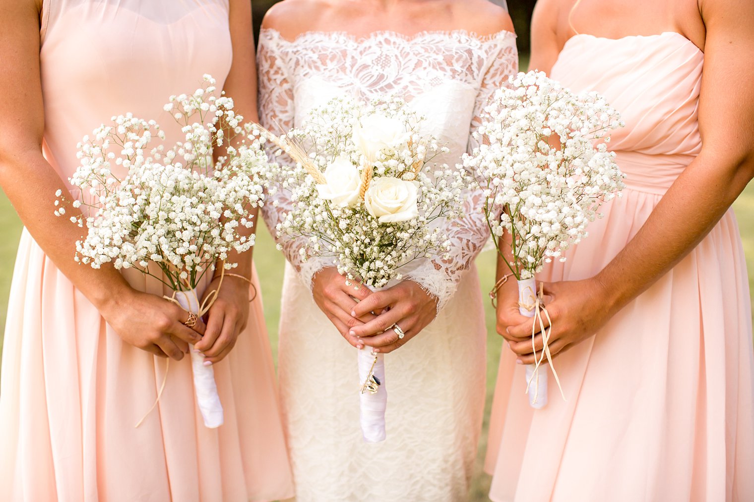 Rustic bouquets with baby's breath