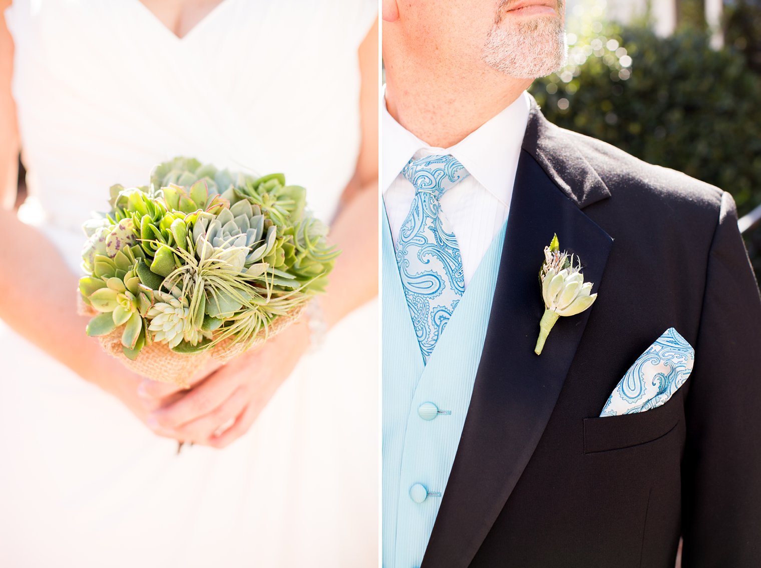Wedding bouquet with succulents photo