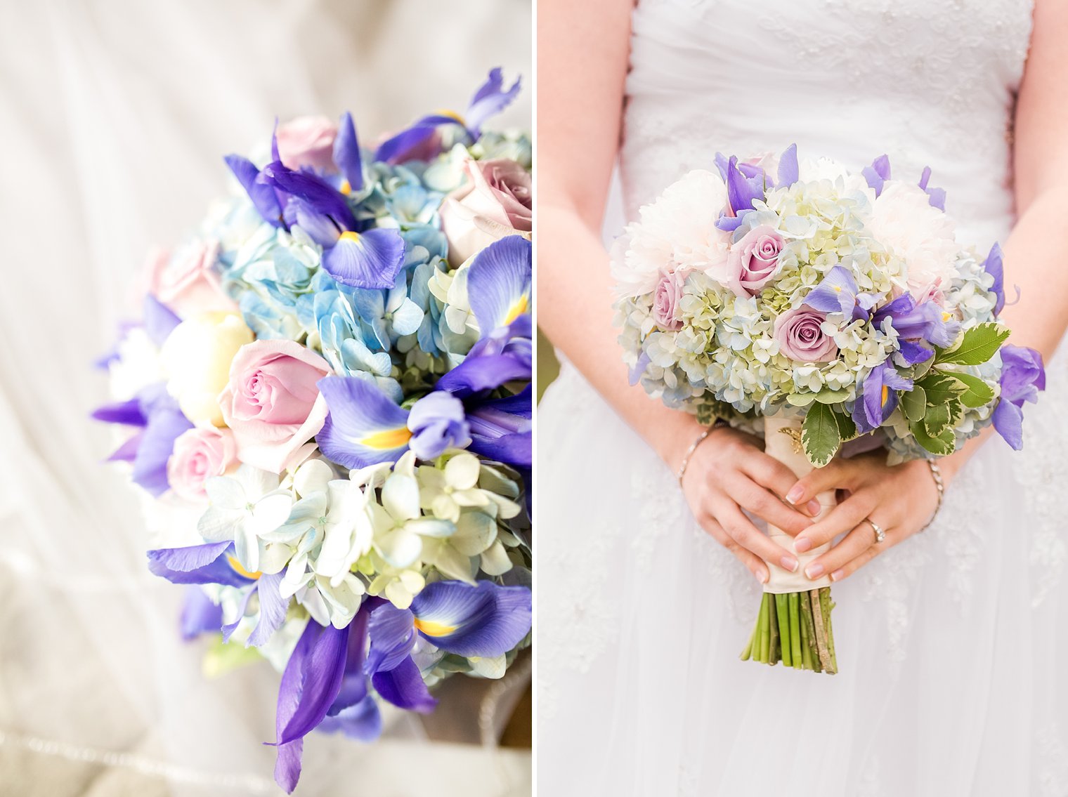 Purple and pink bridal bouquet